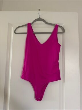 Sincerely Jules Bright Fuchsia V-Neck Bodysuit